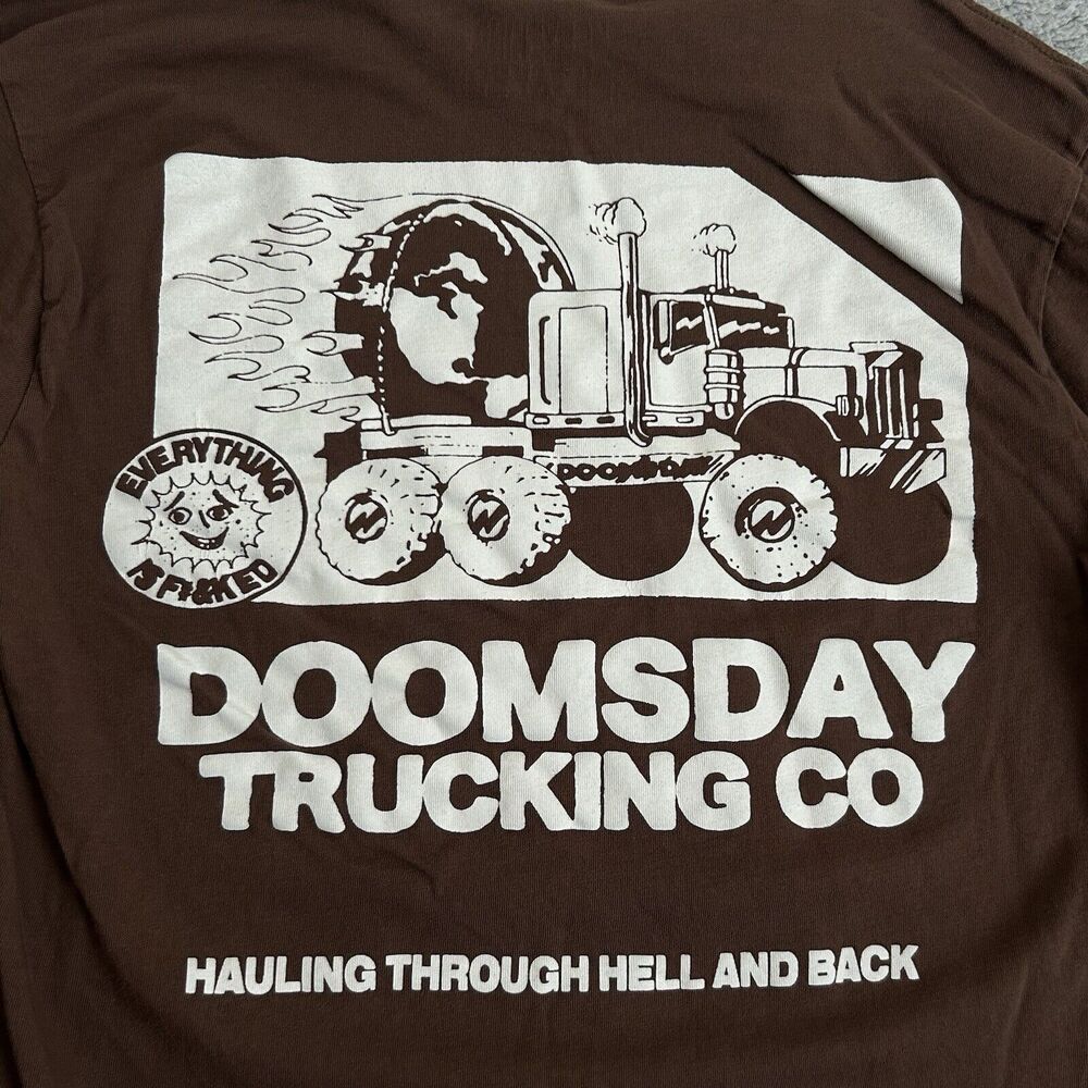 Everything Is Fcked Mens Large Long Sleeve Pullover Shirt Transportation Truckin - Picture 14 of 15